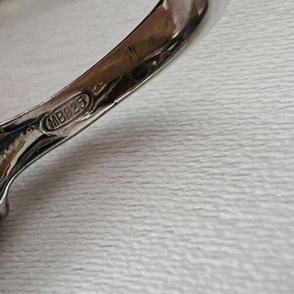 Vintage Ring Sz 8 Signed MB 925 Pink Clear Crystal Sterling Silver Princes 1020 - Picture 6 of 10